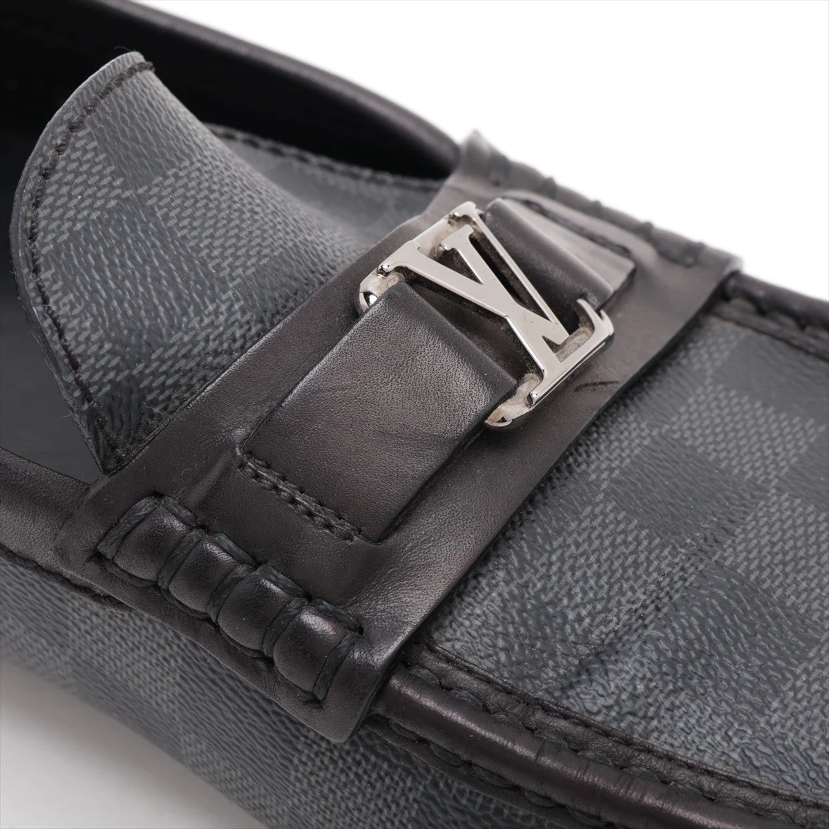LOUIS VUITTON ホッケンハイム ドライビングシューズ 黒 メンズ ヴィトン ホッケンハイムライン 19年 PVC×レザー ドライビング