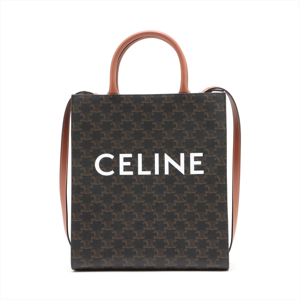 CELINE   スモール バーティカル カバ　トリオンフ　2WAY　ブラウン CELINE(セリーヌ) スモール カバ タイス ハンドバッグ 2WAY
