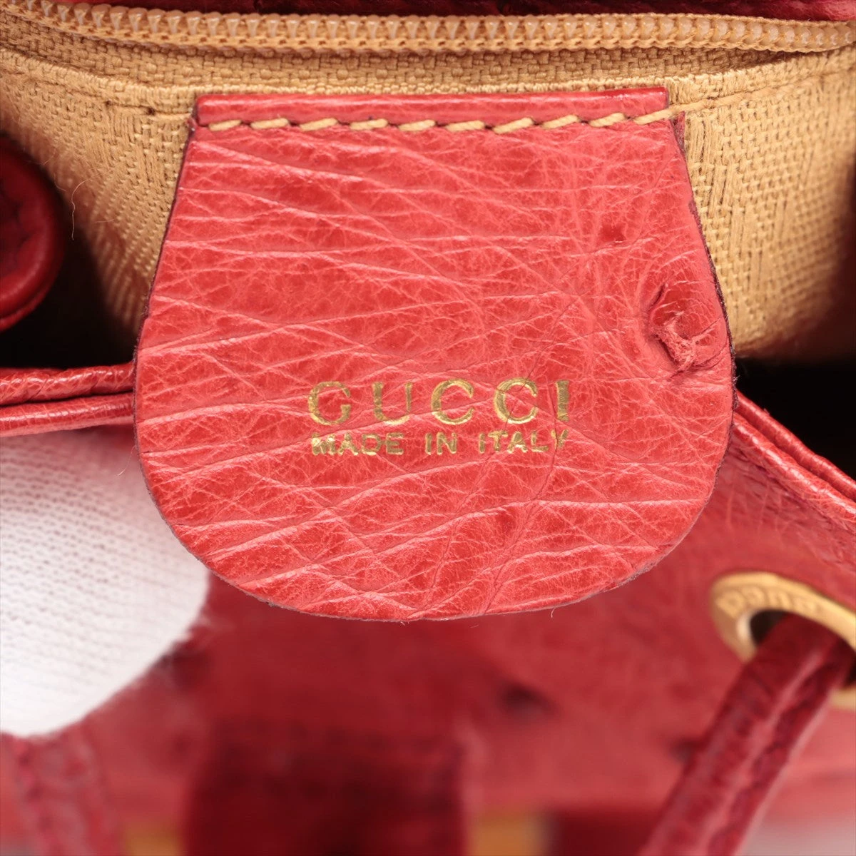 レッド スエード バックパック バンブーハンドル GUCCI グッチ バンブー リュックサック バックパック スエード