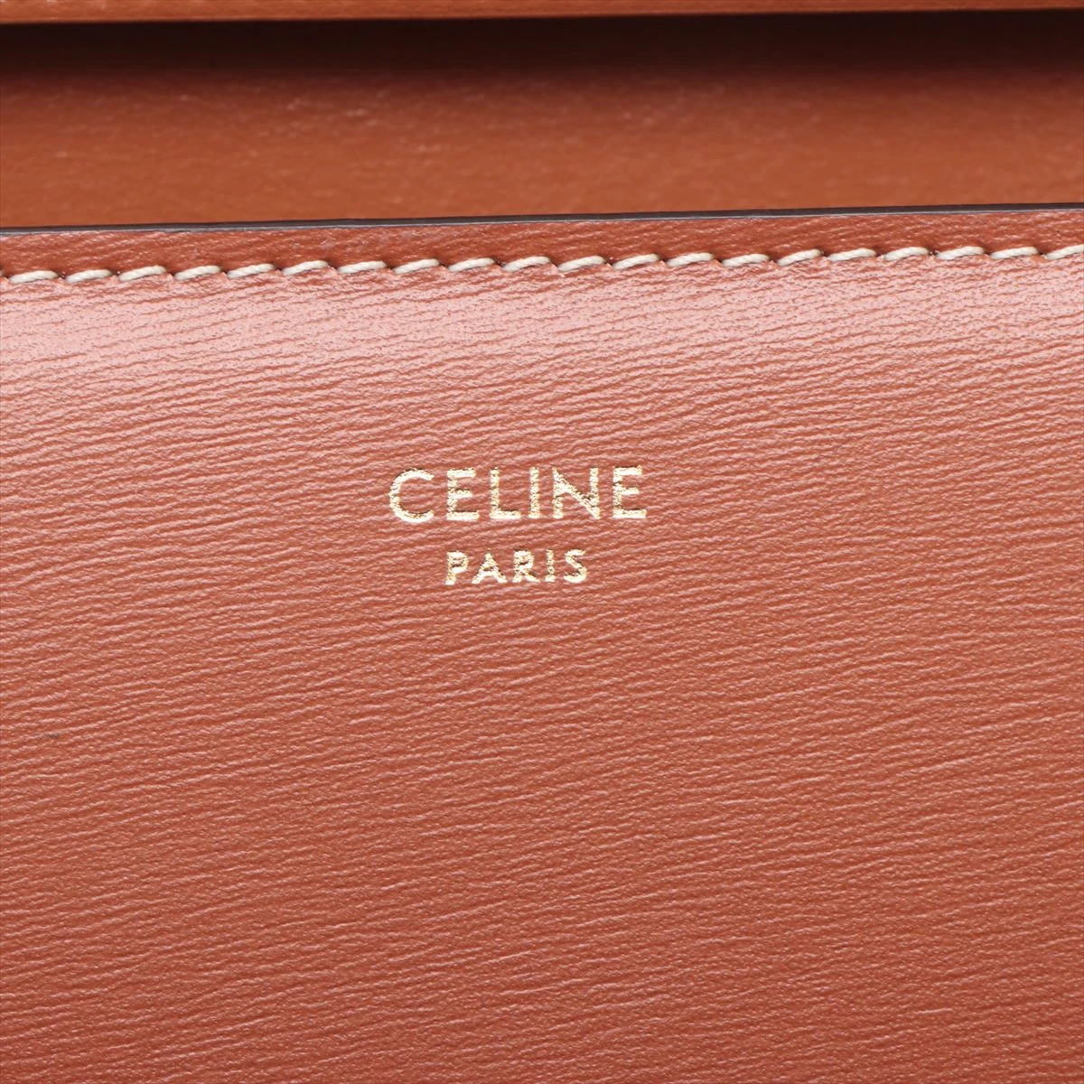 セリーヌ トリオンフ キュイル レザー チェーンウォレット ブラウン