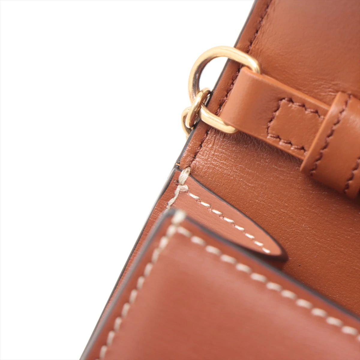 セリーヌ トリオンフ キュイル レザー チェーンウォレット ブラウン