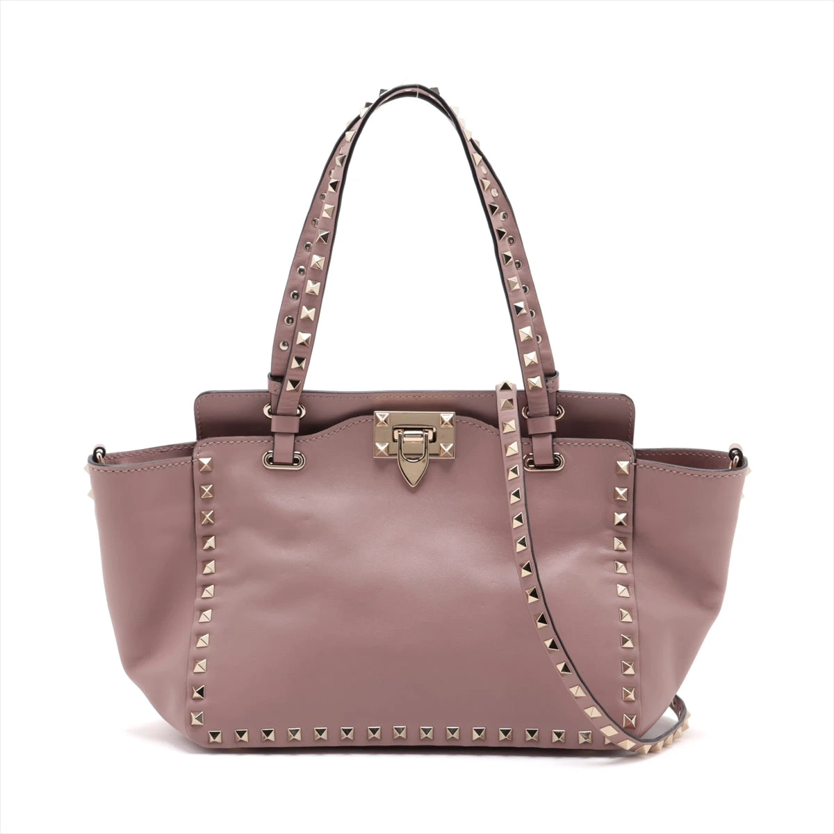 VALENTINO 2WAYバッグ ガラヴァーニ ロックスタッズ レザー ピンク