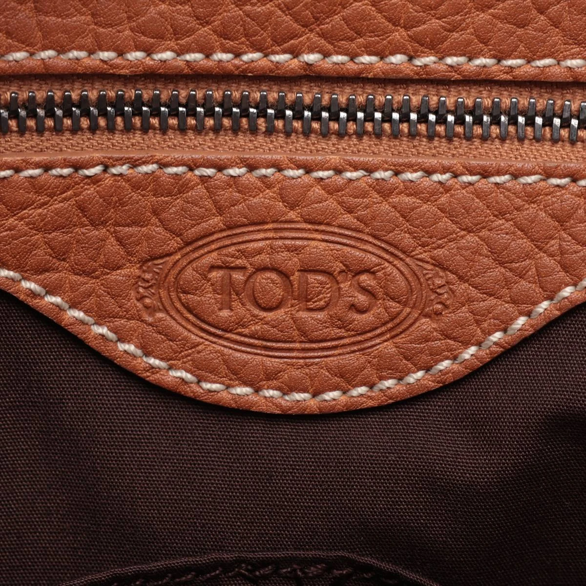 TOD’S トッズ レザー ボストンバッグ 2way ロゴ型押し ブラウン TOD'S 【並行輸入品】 トッズ TOD'S 2WAYバッグ レザーバッグ