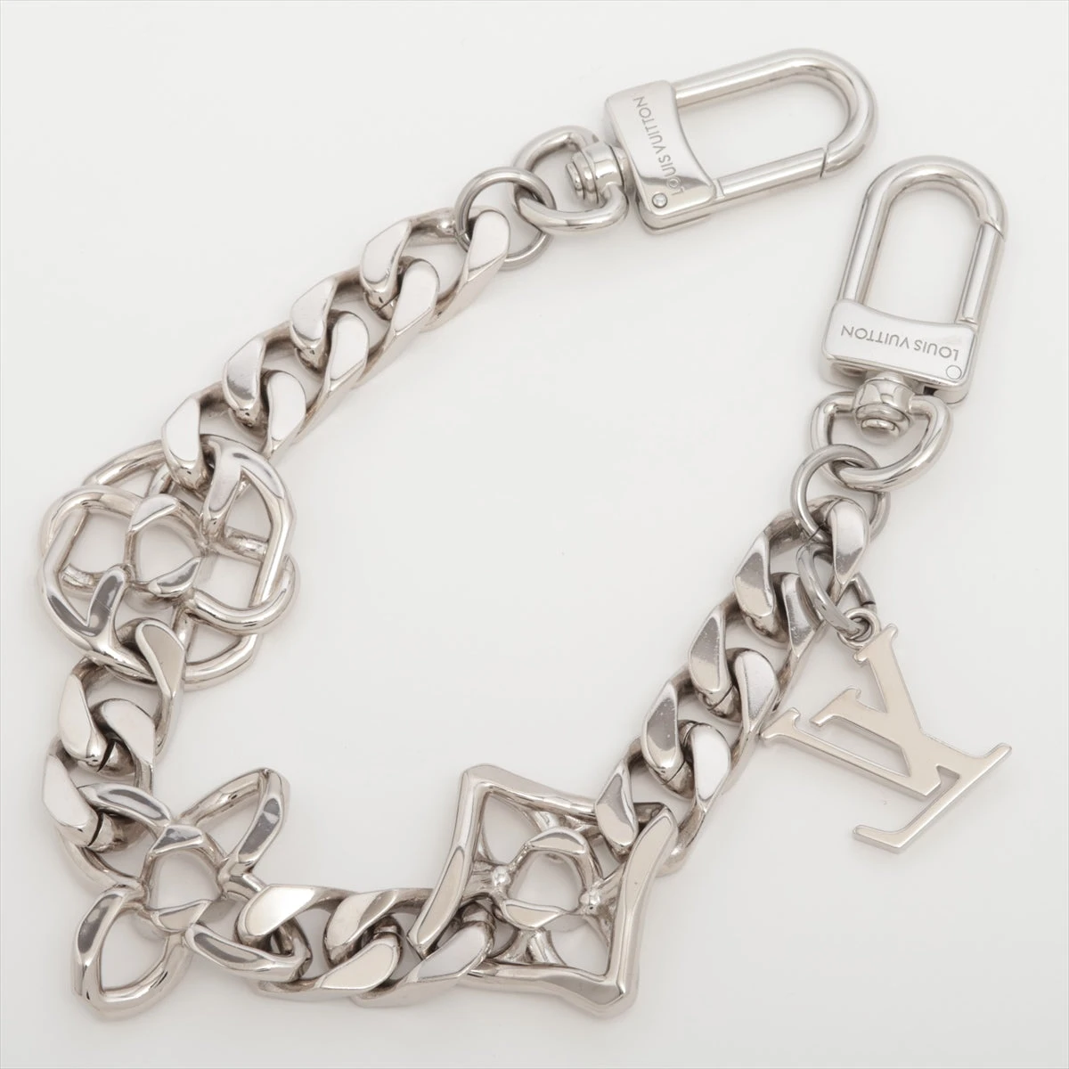 ！美品！　ルイヴィトン　シルバー　チェーン　チャーム ヴィトン チャーム GP シルバー M01398 バッグチャーム
