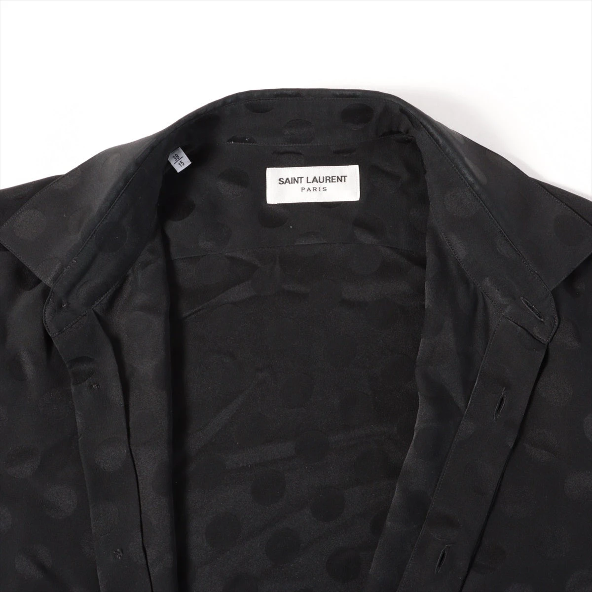 サンローラン　シルク　シャツ　長袖　ブラック 楽天市場】極美品 SAINT LAURENT サンローラン シルク 長袖