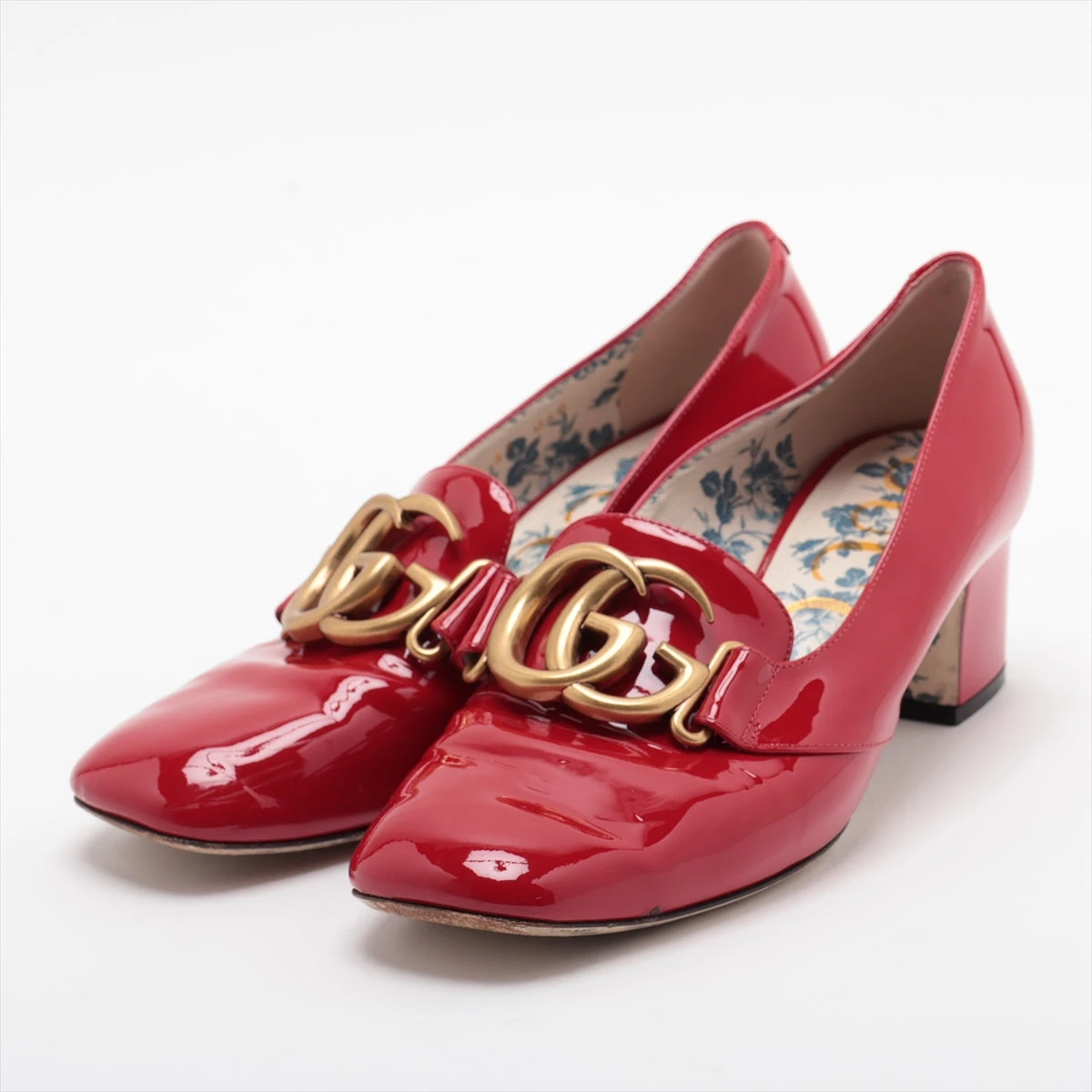 グッチ　GUCCI パンプス　パテントレザー　ハイヒール グッチ シニョリーア〕スリングバック パンプスグッチ ロッソ