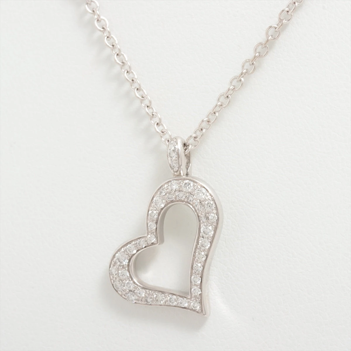 ピアジェ ハート ダイヤ ネックレス 750(WG) 8.3g A2785624｜中古