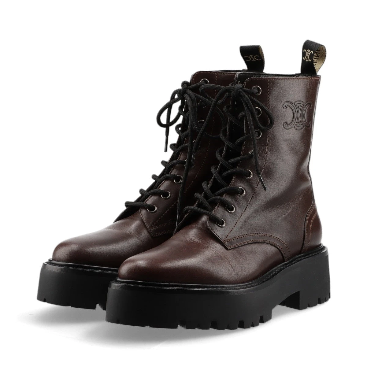 7*様 美品✨セリーヌ トリオンフ エディ期 レザー クロードアンクルブーツ ブ セリーヌ トリオンフ エディ期 レザー ショートブーツ 37 レディース