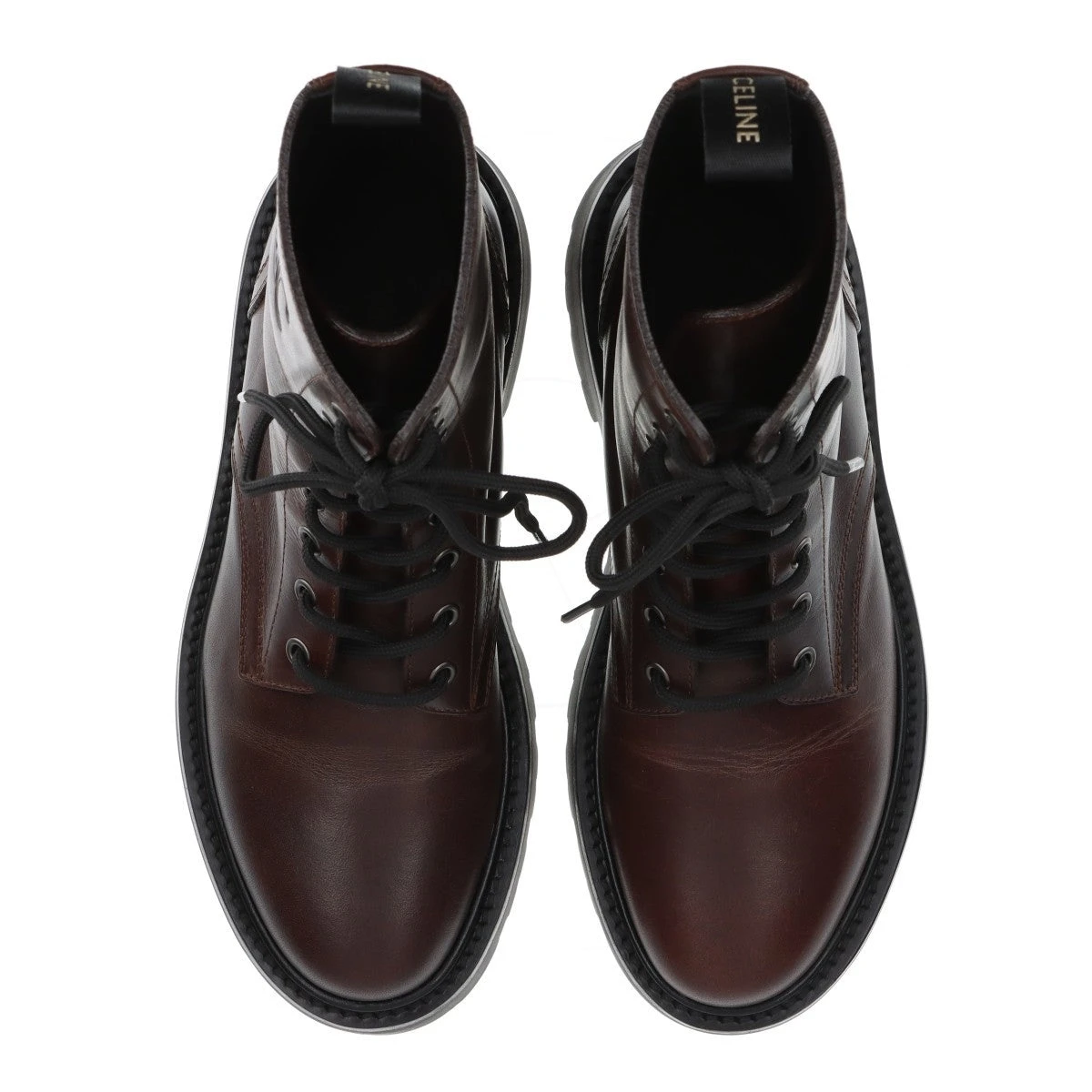 7*様 美品✨セリーヌ トリオンフ エディ期 レザー クロードアンクルブーツ ブ セリーヌの靴とバッグ新作4選】シグネチャーの「トリオンフロゴ