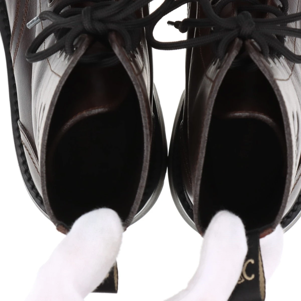 7*様 美品✨セリーヌ トリオンフ エディ期 レザー クロードアンクルブーツ ブ セリーヌCELINEクロードアンクルショートブーツ39トリオンフ25