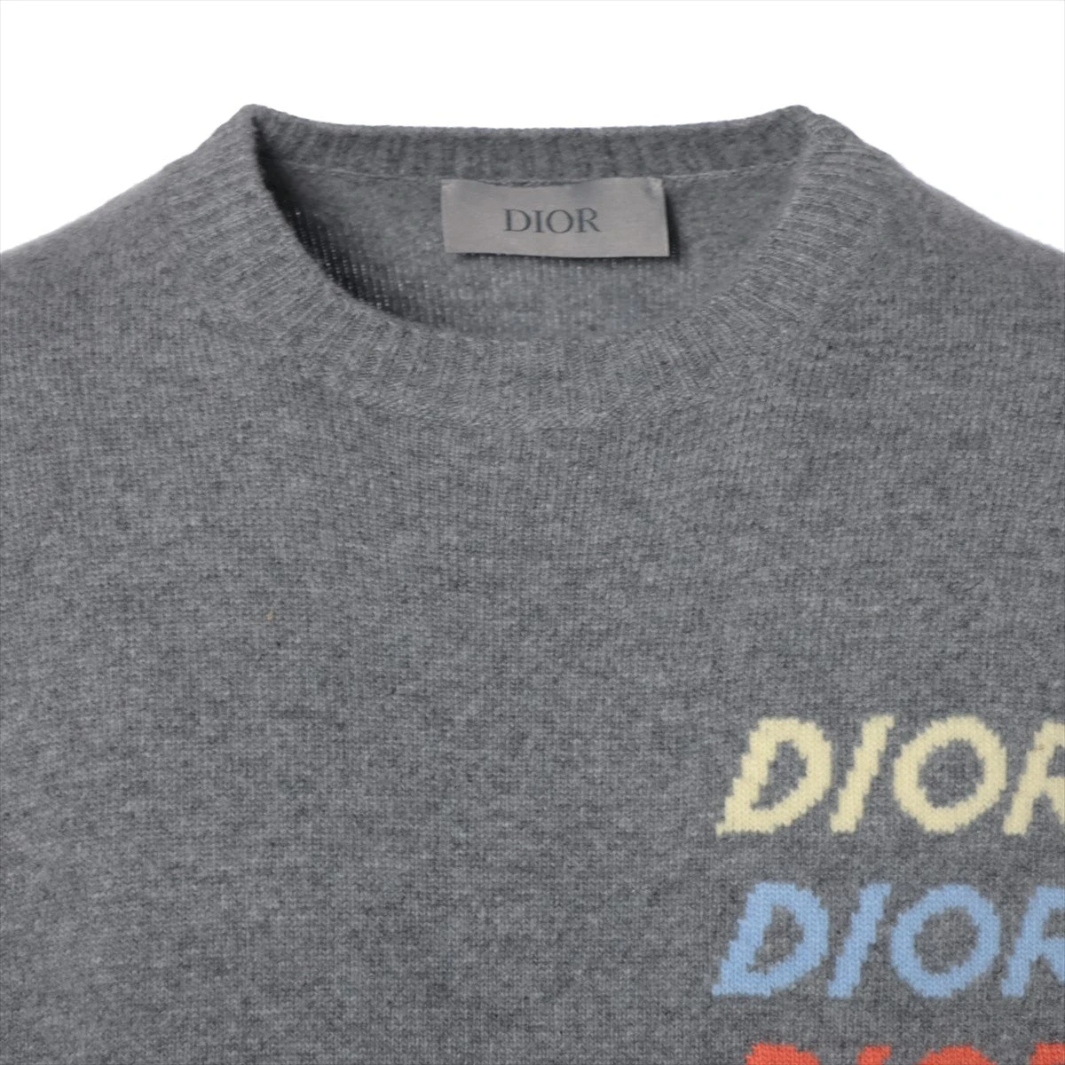 ディオール 24SS ウール×カシミヤ ニット S メンズ グレー