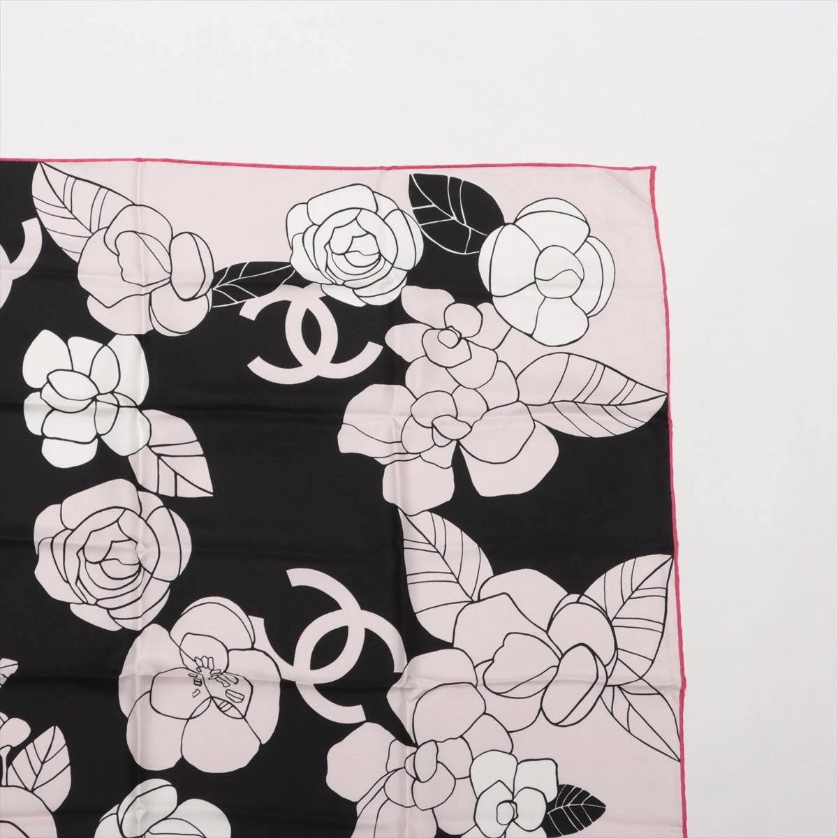 CHANEL シルク　スカーフ ピンク シャネル CHANEL スカーフ シルク ピンク ココマーク 90cm