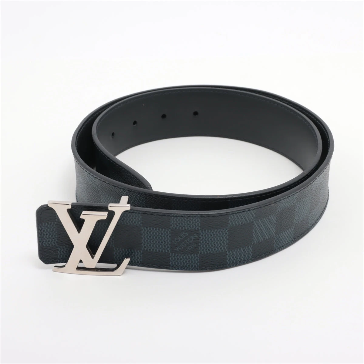Louis Vuitton ブラックレザーベルト メンズ90/36