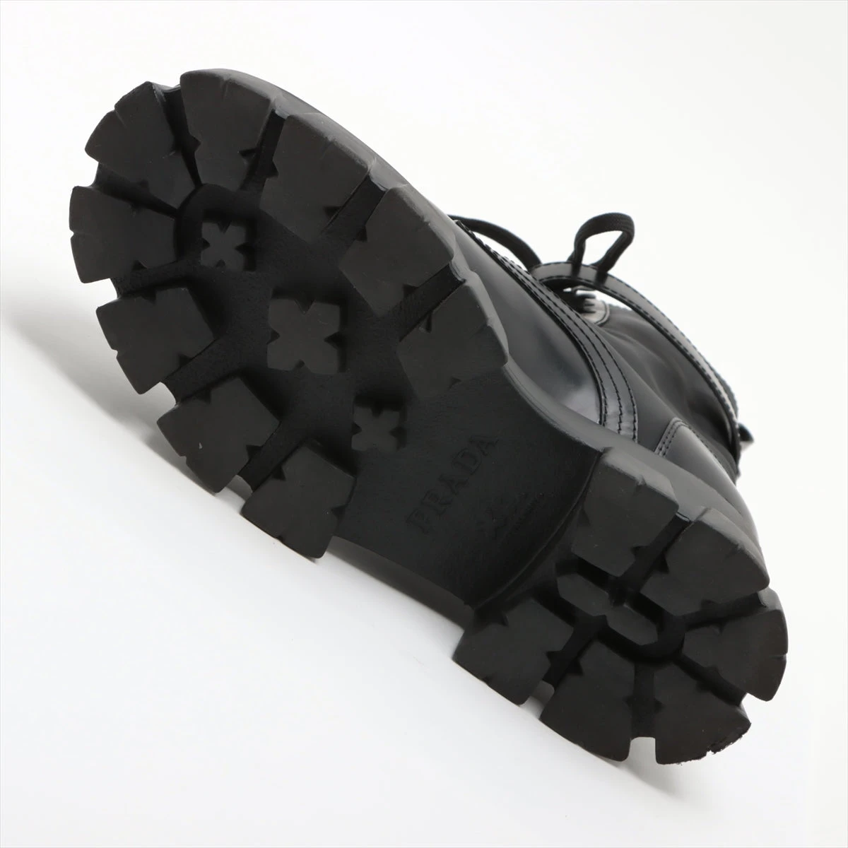 プラダ モノリス ナイロン×レザー ショートブーツ 38.5 レディース