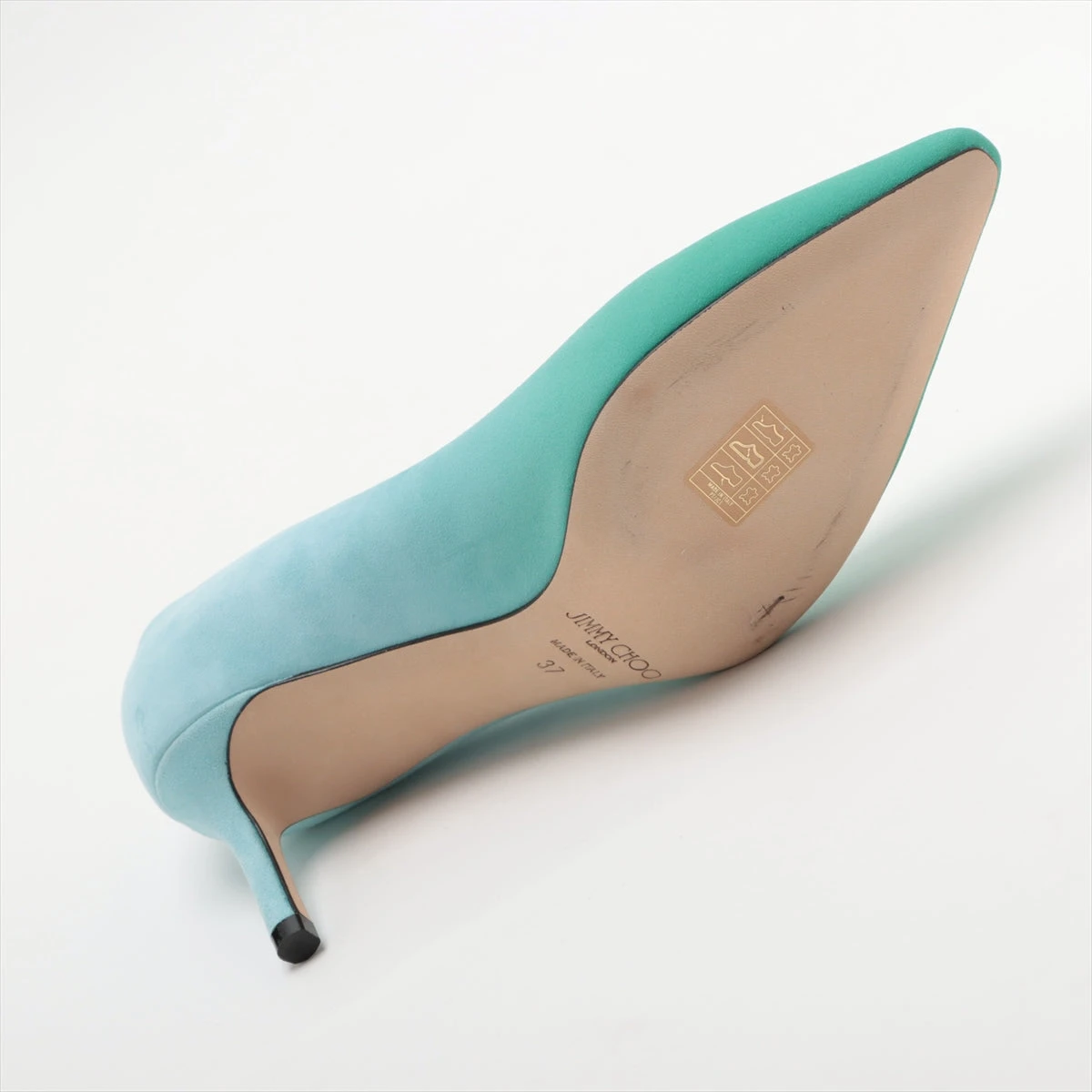 ジミーチュウ レザー×スエード パンプス 37 レディース ブルー ROMY 60