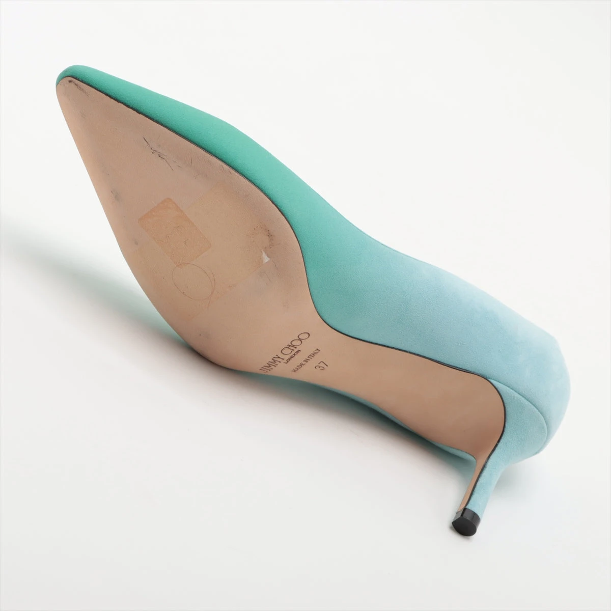 ジミーチュウ レザー×スエード パンプス 37 レディース ブルー ROMY 60