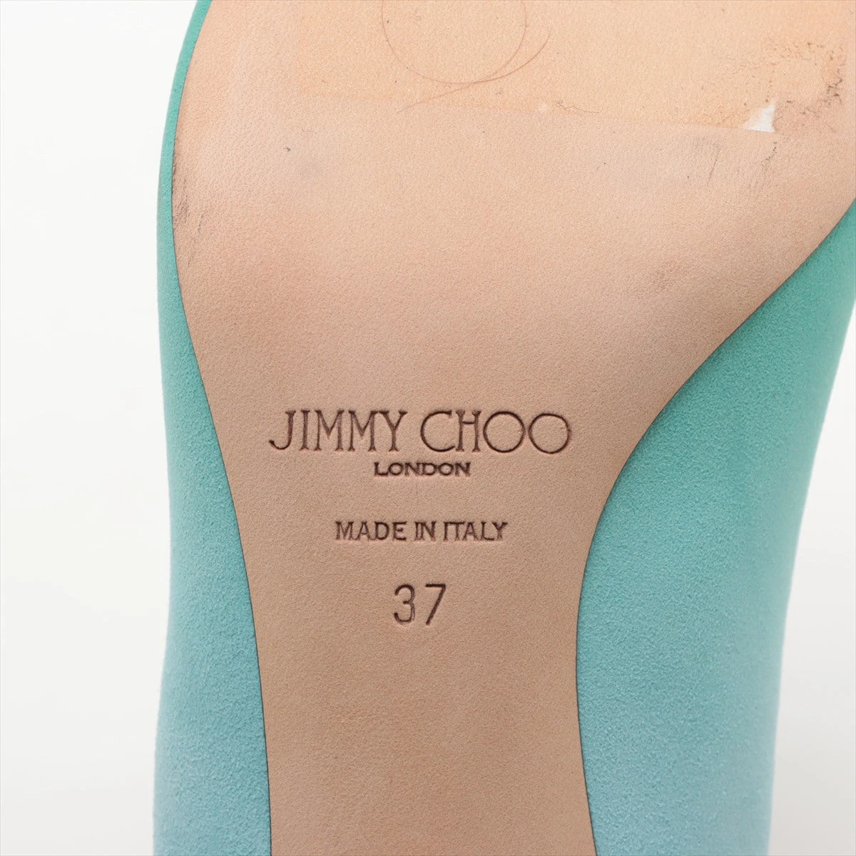 ジミーチュウ レザー×スエード パンプス 37 レディース ブルー ROMY 60