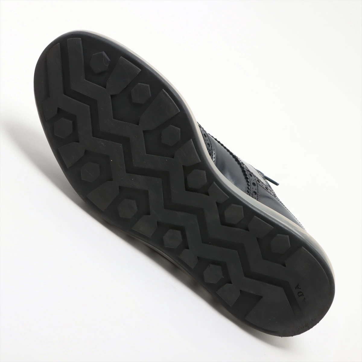 プラダ レザー レザーシューズ 8.5 メンズ ネイビー 2EE098 パンチング