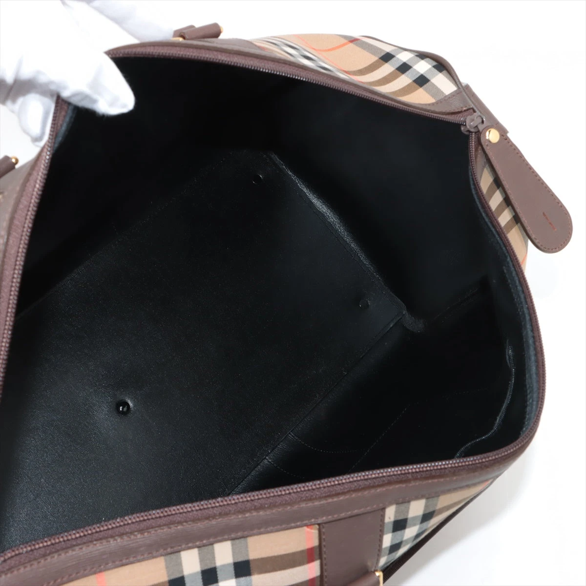 【高級】バーバリーズ ボストンバッグ オールレザー シボ ノバチェック ブラウン 希少 Burberry バーバリー ボストンバッグ ショルダー紐付 ノバ