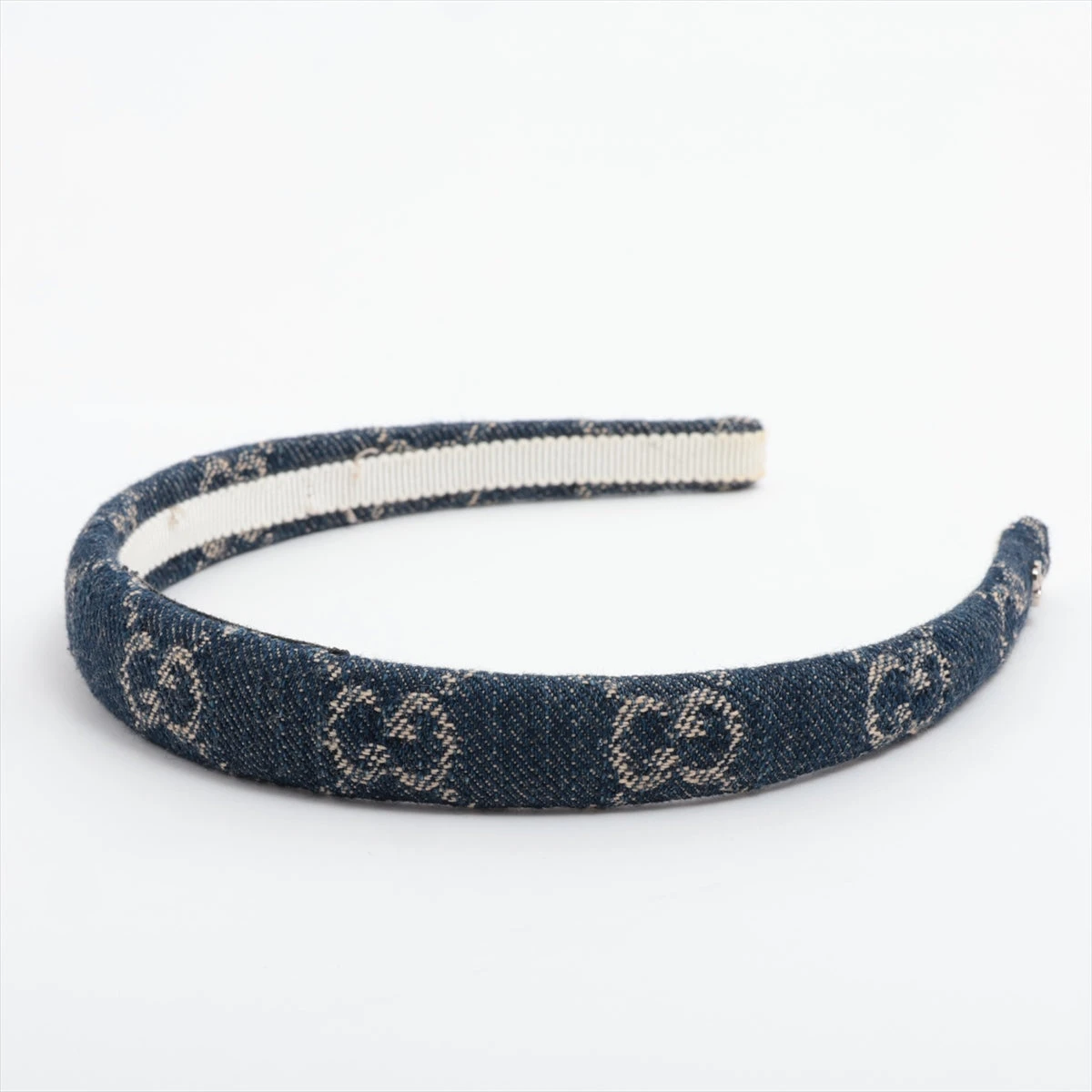 GUCCI グッチ エコウォッシュドデニム ブルー ヘアバンド カチューシャ GUCCI グッチ エコウォッシュドデニム ブルー ヘアバンド