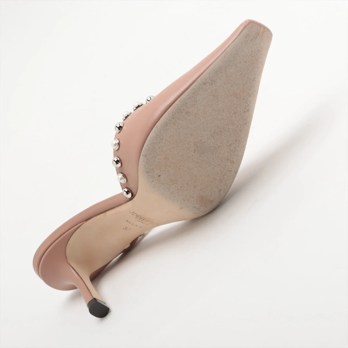 ジミーチュウ レザー ミュール 37 レディース ピンクベージュ ROS 65