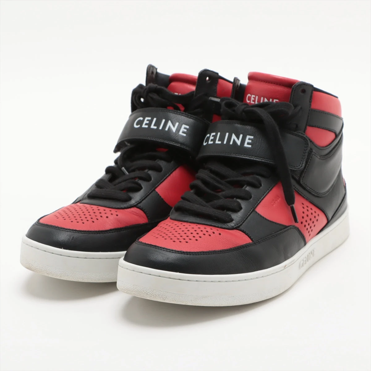 CELINE セリーヌ ハイカットレザースニーカー ブラック CELINE セリーヌ ハイカットスニーカー TR01M メンズ44 ブラック