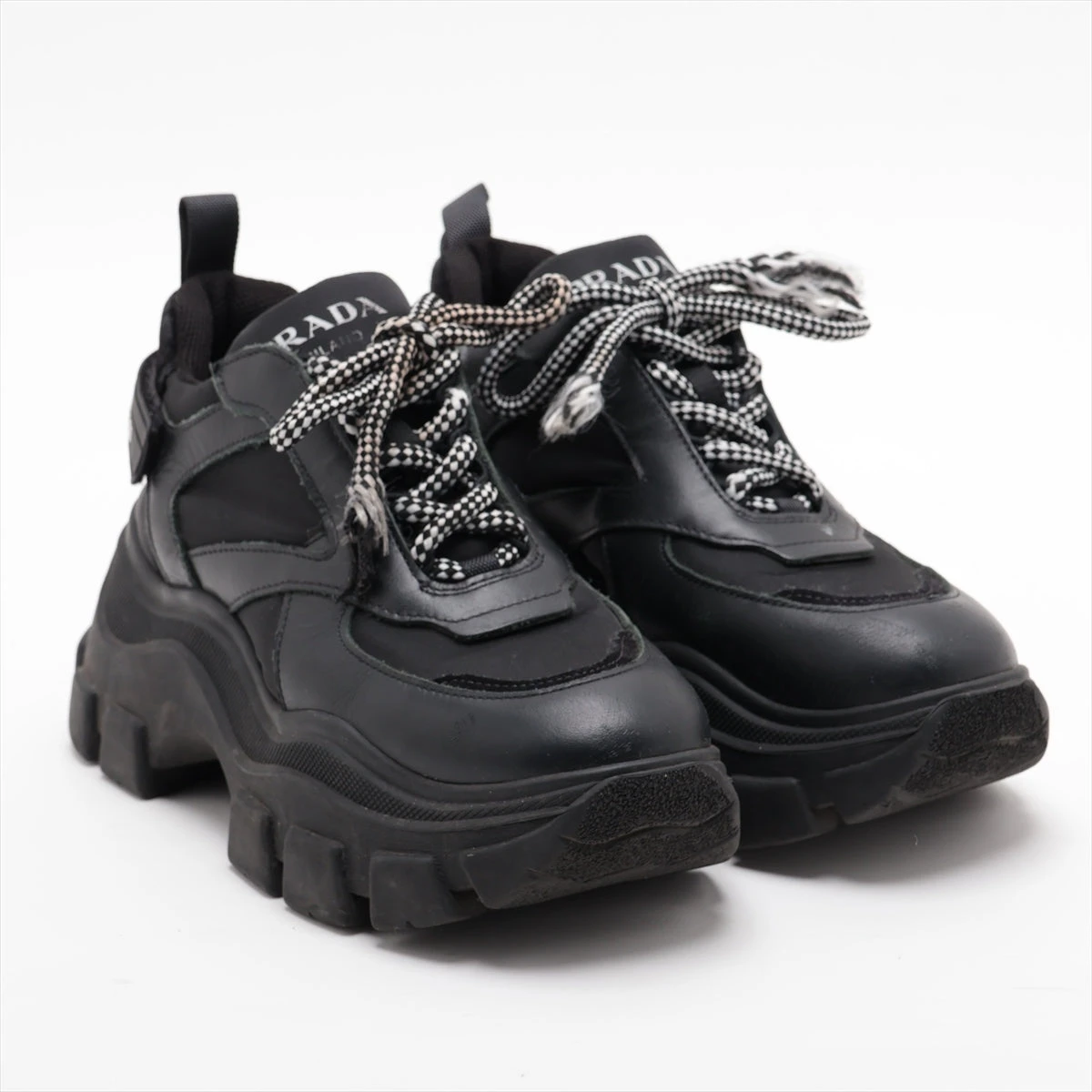 レディーススニーカー プラダ プラダ ペガサス 19SS ナイロン×レザー スニーカー 36