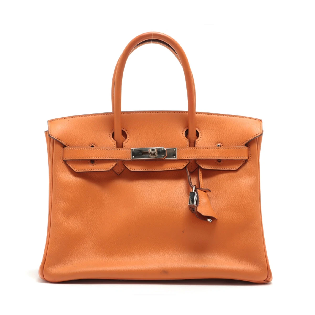 並行輸入Hermèsトートバッグハンドバッグオレンジ30 金具ゴールドチャーム付 並行輸入Hermèsトートバッグハンドバッグオレンジ30 金具