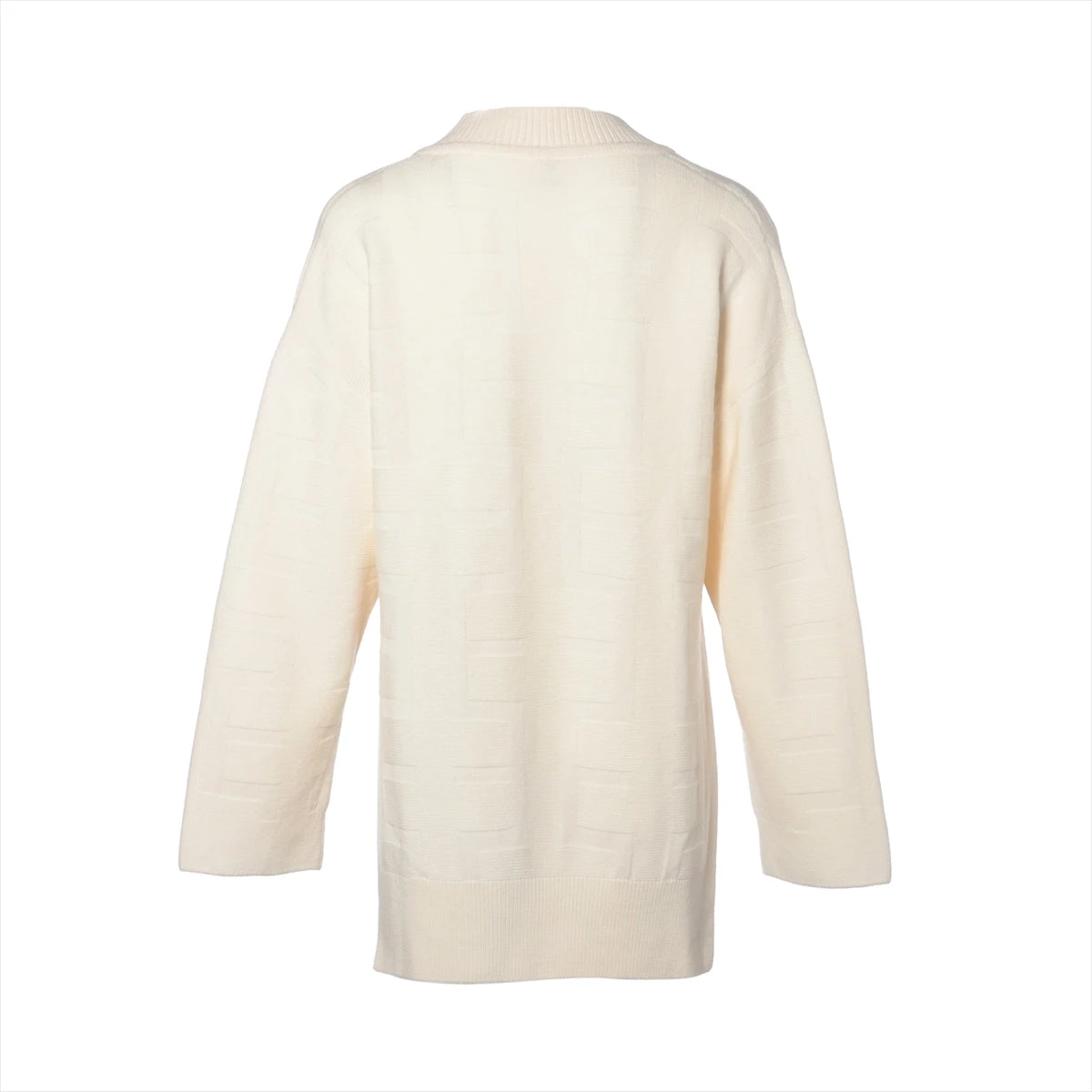 HERMES ベージュ ニットパーカー　34 エルメス ウール ニット 34 レディース ベージュ Hジャガード