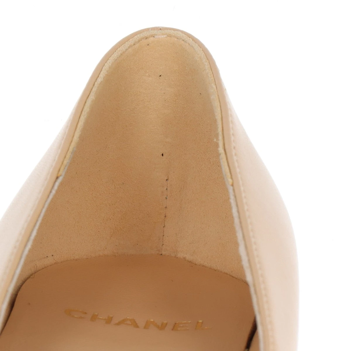 〈新品未使用〉シャネル パンプス 37C ゴールド シャネル ココマーク レザー パンプス 37.5C レディース