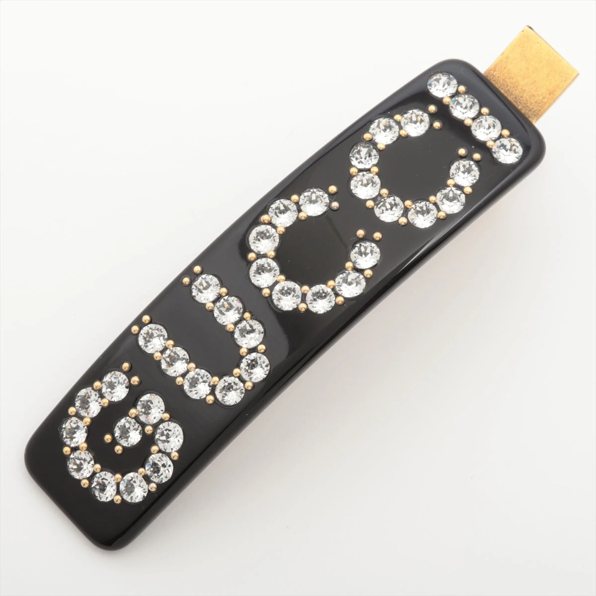グッチ ロゴ ラインストーン ヘアクリップ バレッタ ヘア