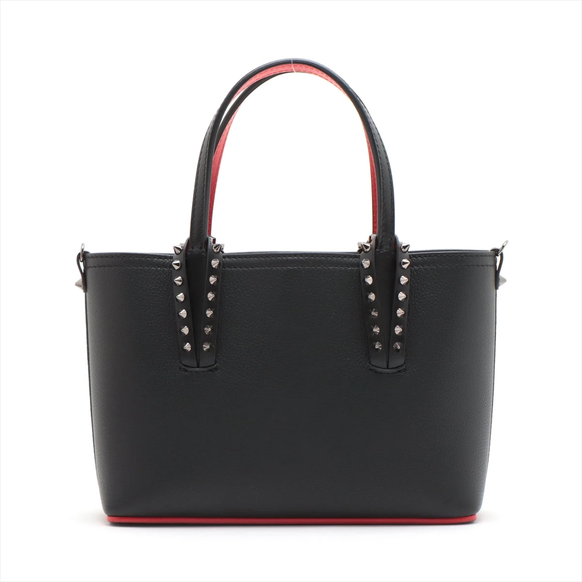 正規店買付【ルブタン】ブラック レザー カバタ スモール バッグ Christian Louboutin クリスチャン ルブタン カバタスモール