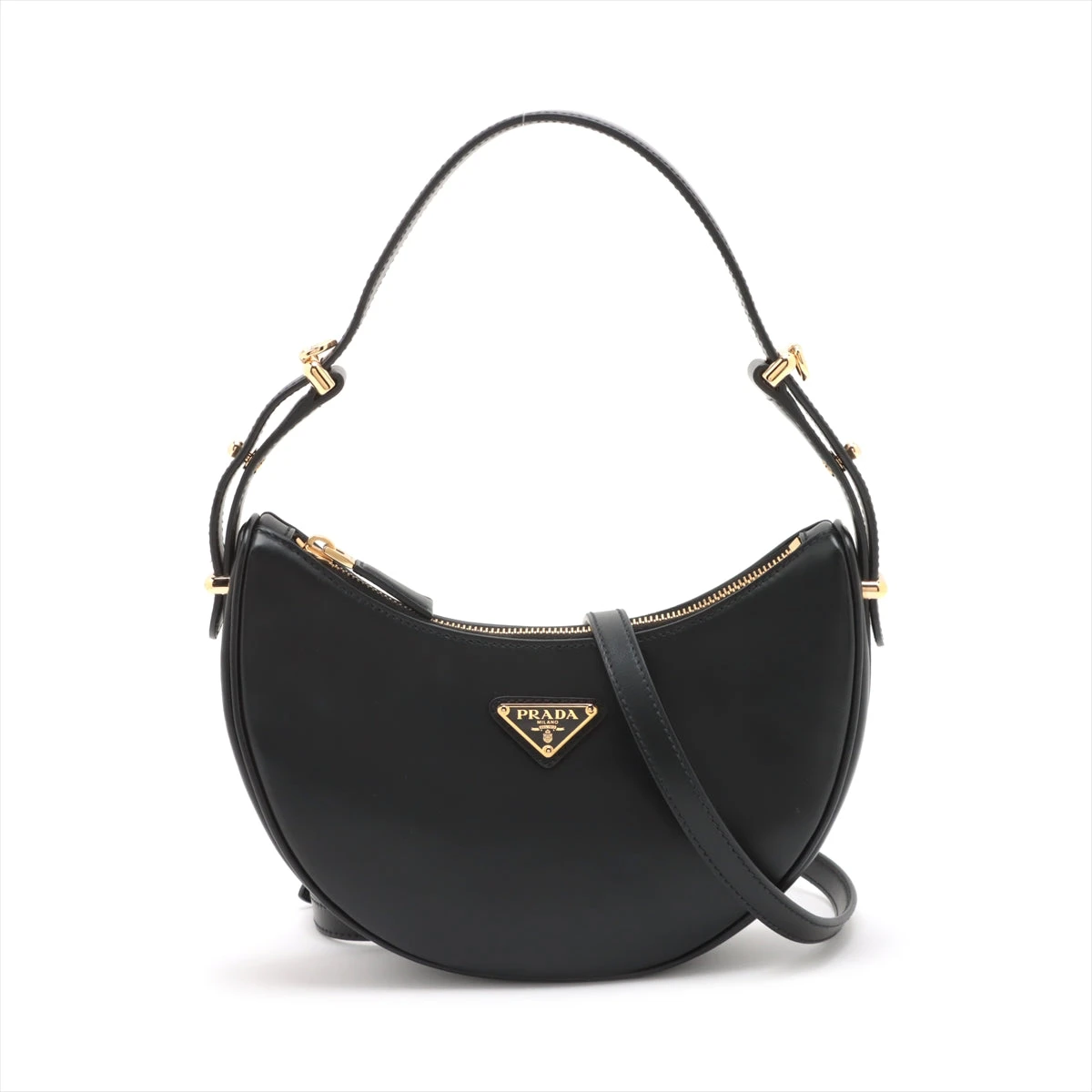 プラダ アーケ レザー ショルダーバッグ ブラック 1BC194