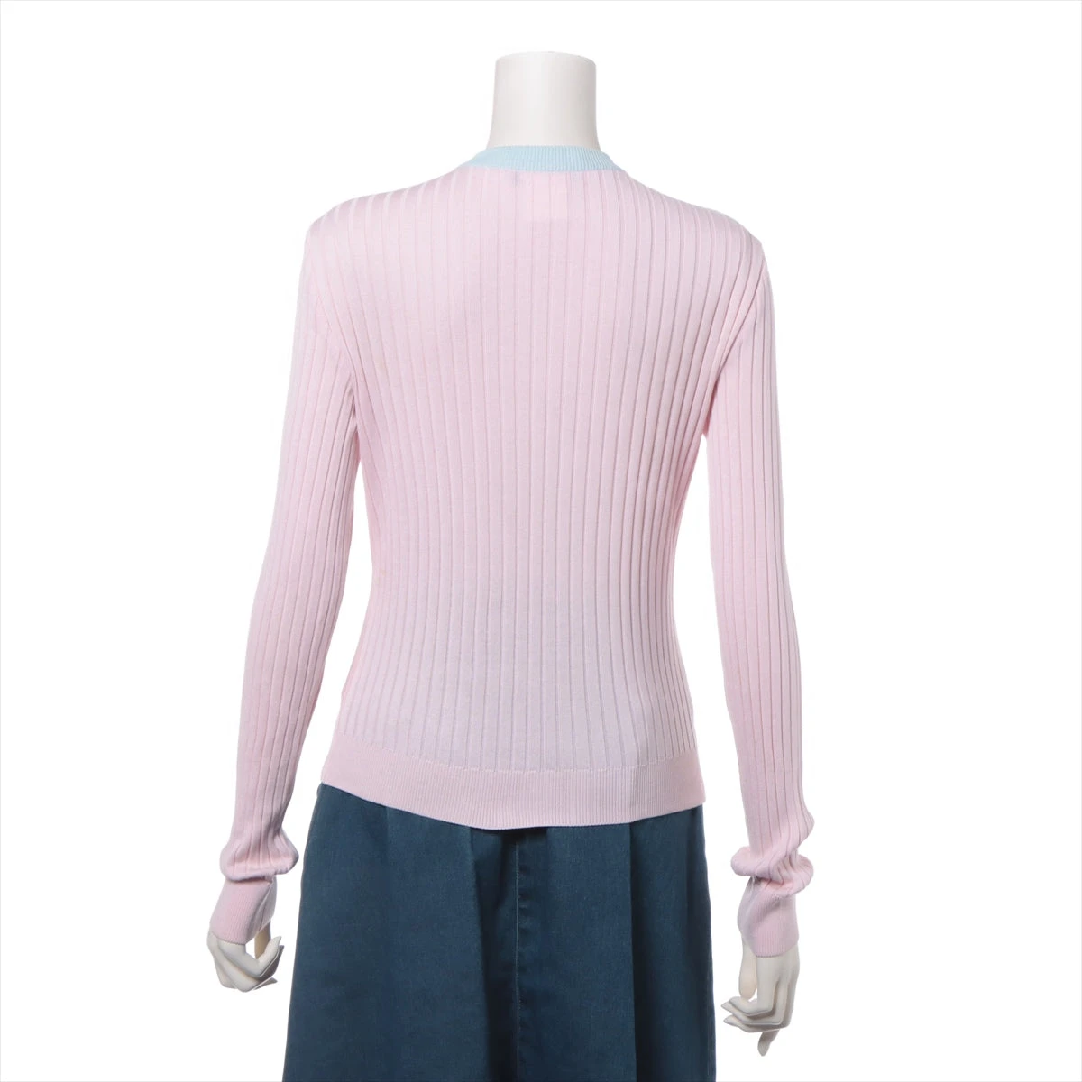 シャネル ココボタン 97P コットン カーディガン 40 レディース ブルー