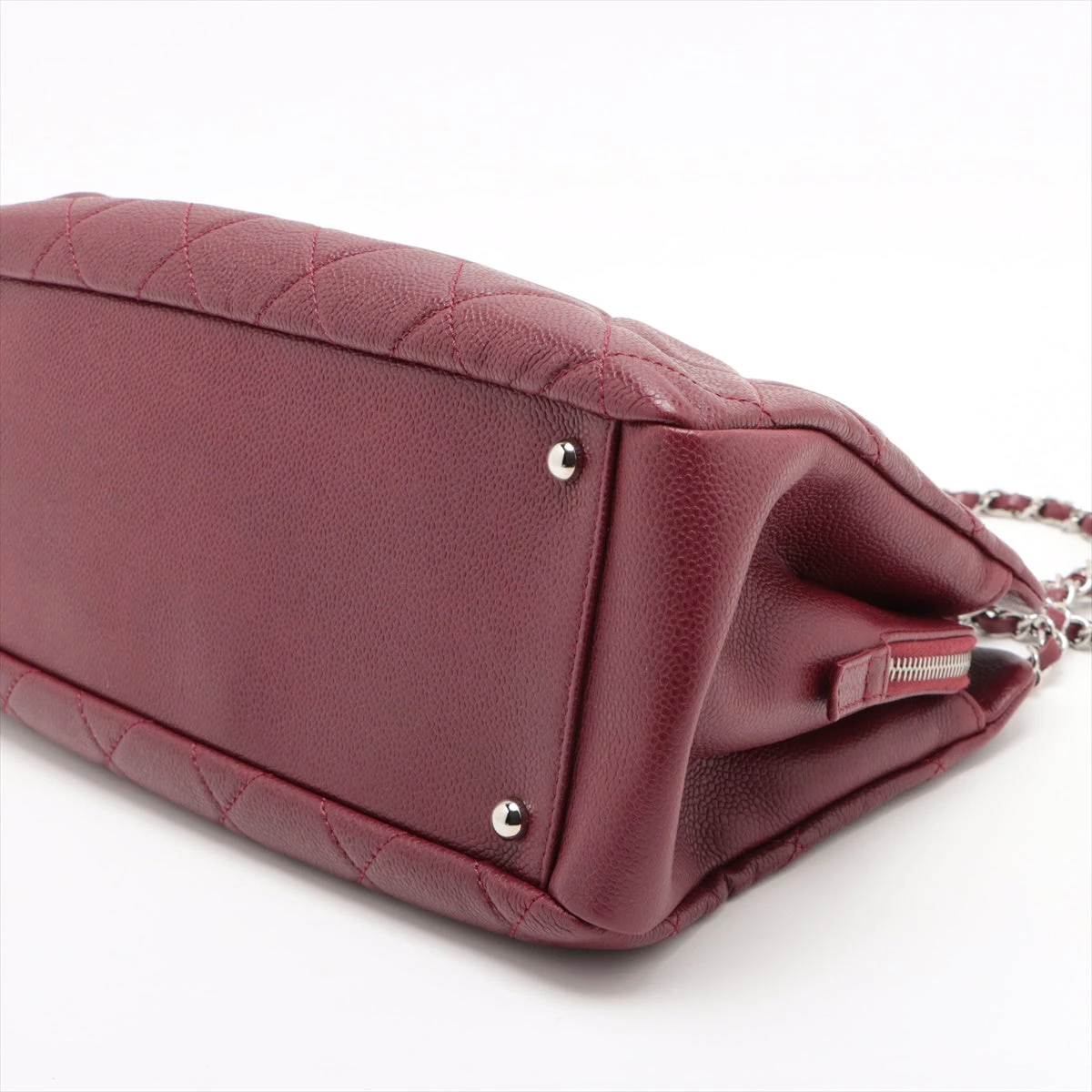 シャネル キャビアスキン ココマーク ウエスト ボディ バッグ ボルドー