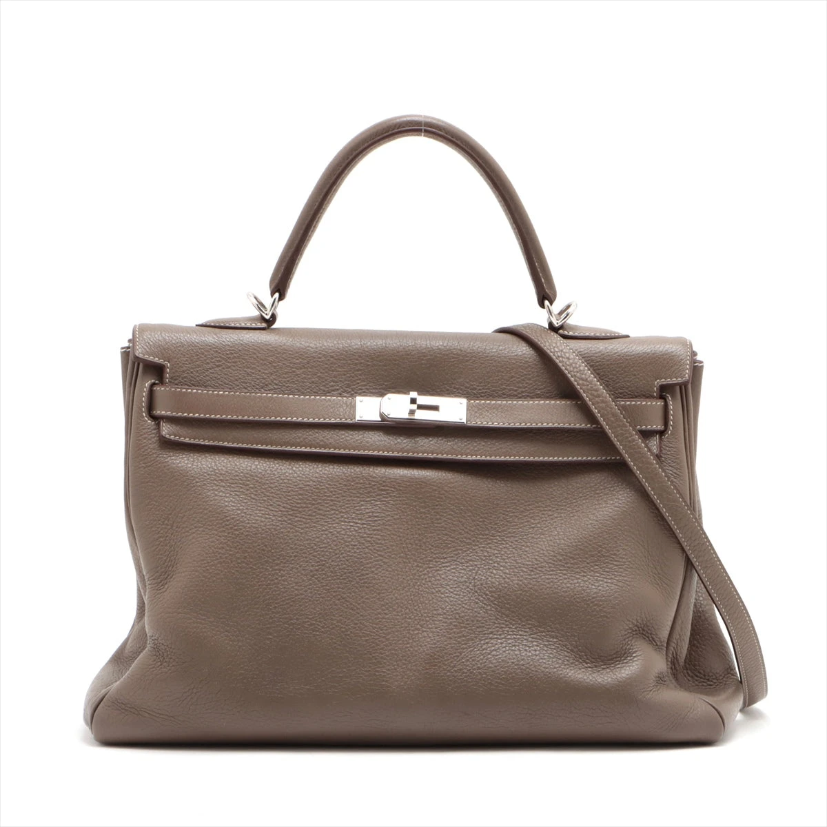 エルメス ケリー35 トリヨンクレマンス ブラウン シルバー金具 □K:2007年