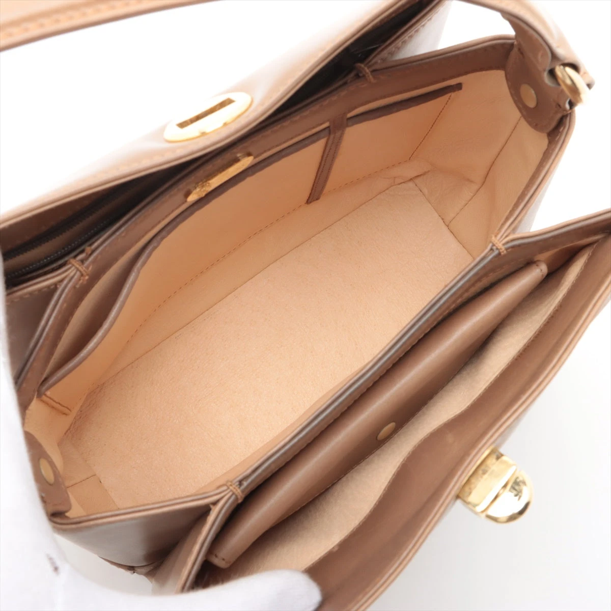 希少 グッチ ハンドバッグ 2way ターンロック ゴールド金具 オール 