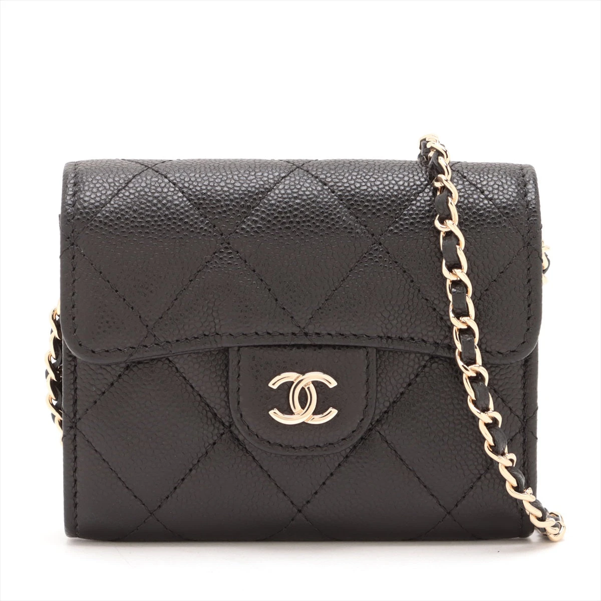 チェーンウォレット　マトラッセ　キャビアンスキン マトラッセ 未使用 シャネル キャビアスキン クラシック