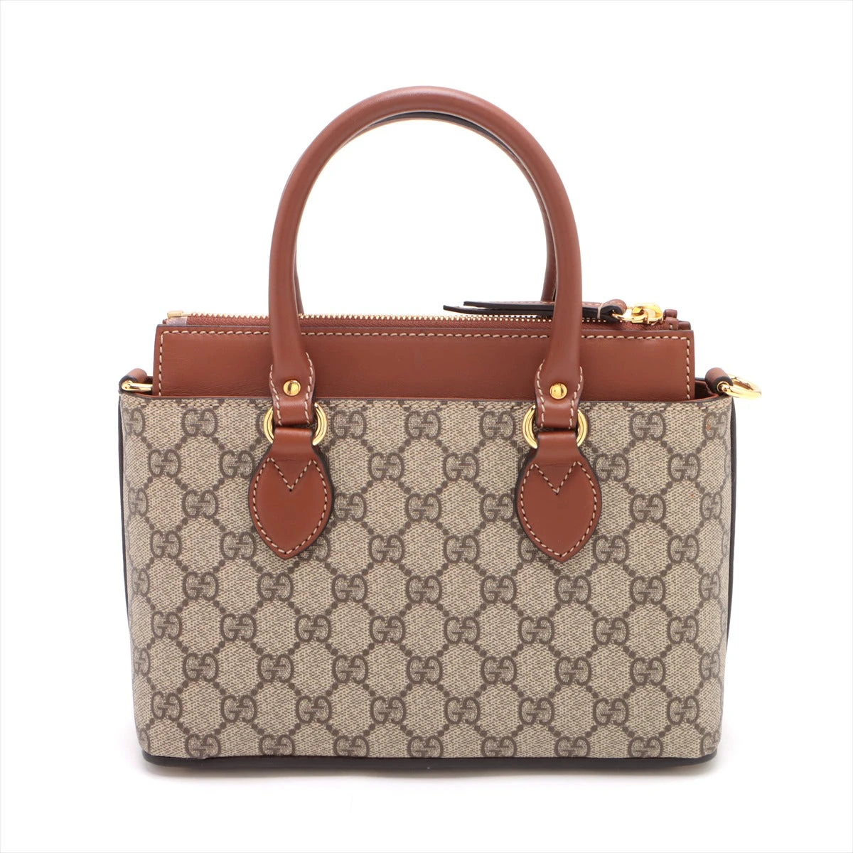 Gucci GGスプリーム トートバッグ ベージュ/ブラウン　本革 GUCCI グッチ GGスプリーム トートバッグ ショルダーバッグ 2WAY