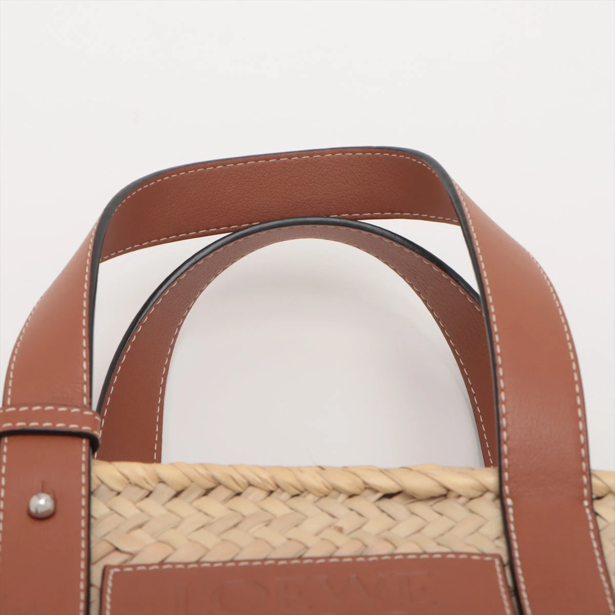 LOEWE ストローかごバッグ ブラウン　れもん様お願い致します ロエベ バスケットスモール ストロー×レザー カゴバッグ