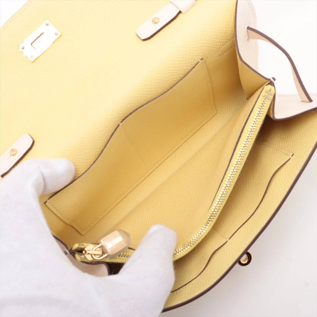 専用エルメス ケリー トゥーゴー ナタ ジョーヌプッサン シルバー金具