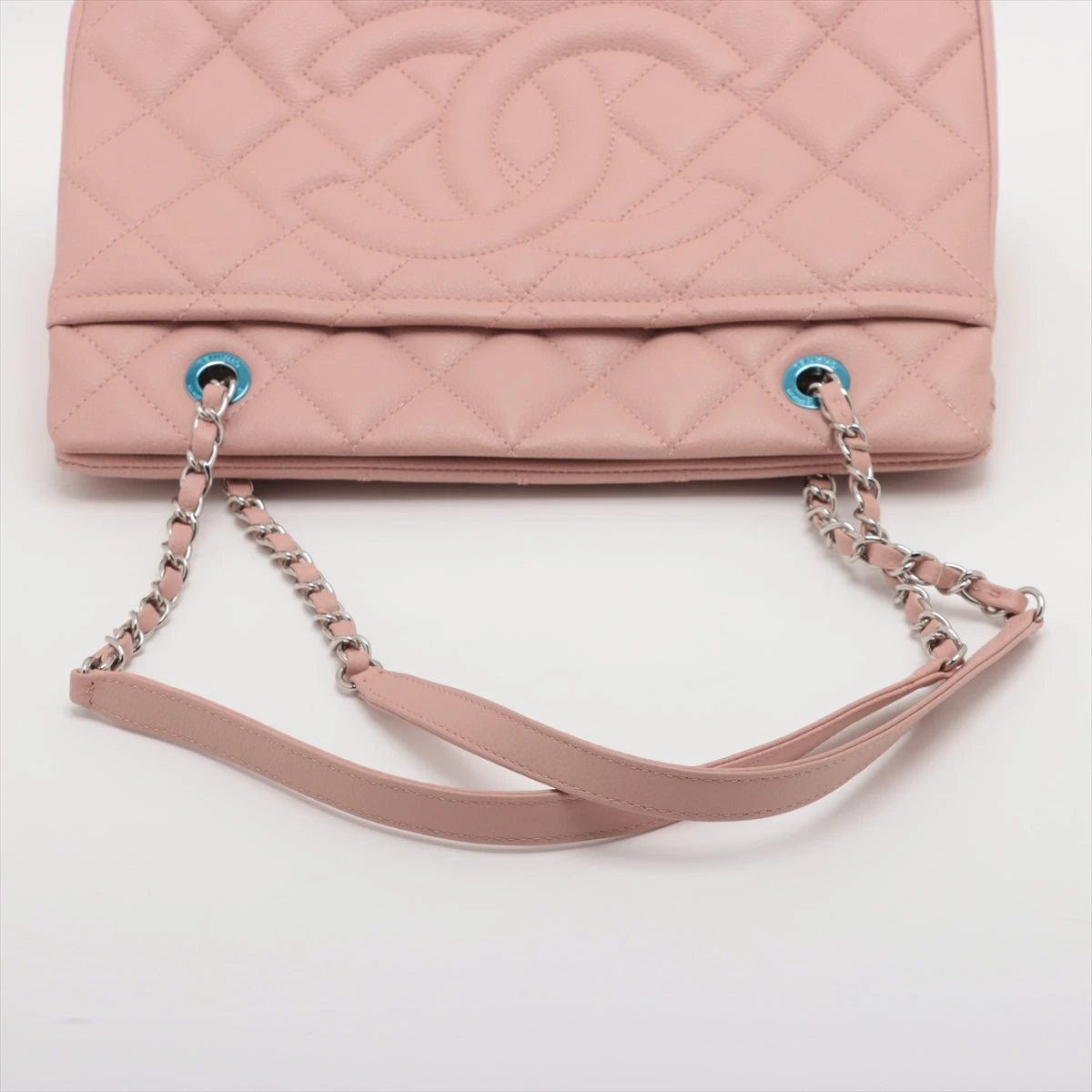 CHANEL シャネル チェーン バッグ用 シルバー×ピンク シャネル マトラッセ キャビアスキン チェーントートバッグ ココ