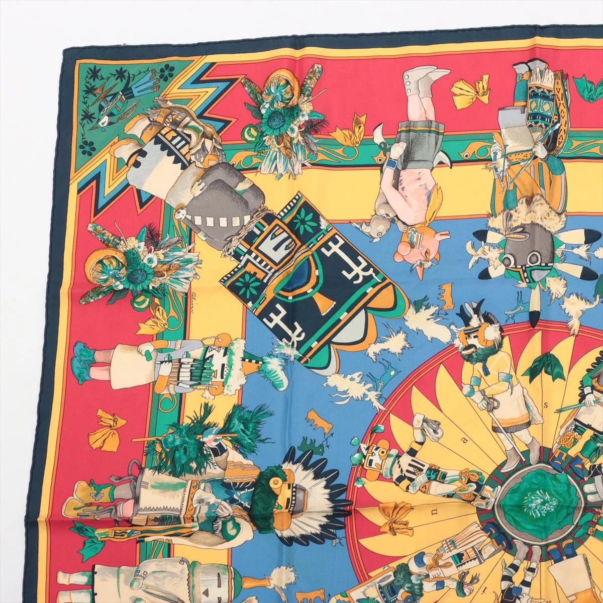 エルメス カレ90 Kachinas カチナ スカーフ シルク A2851051