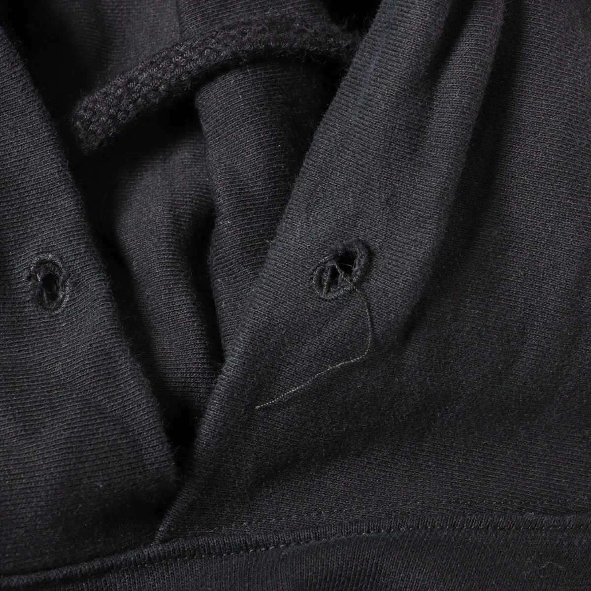 オフホワイト コットン×ポリエステル パーカー XS メンズ ブラック