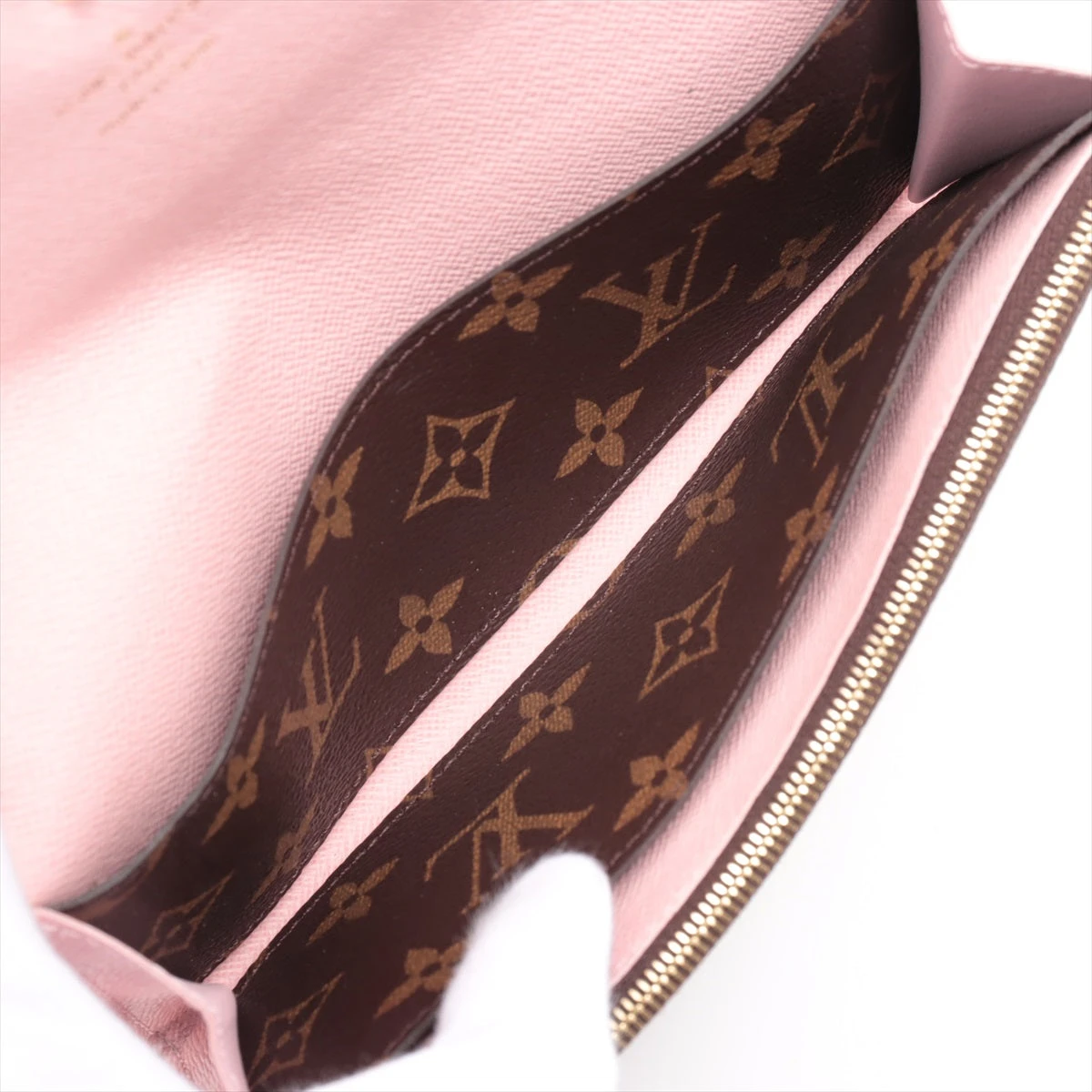 【極美品】ルイヴィトン　モノグラム　ポルトフォイユエミリー　ローズバレリーヌ 極美品】ルイヴィトン モノグラム ポルトフォイユエミリー ローズバレ