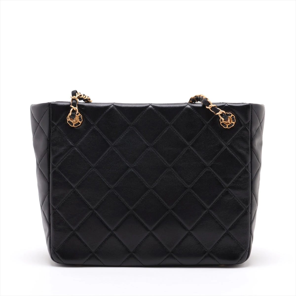 CHANEL トートバッグ ラムスキン ブラック ハンドバッグ ユニセックス CHANEL - CHANEL トートバッグ ラムスキン ヴィンテージ ロゴ