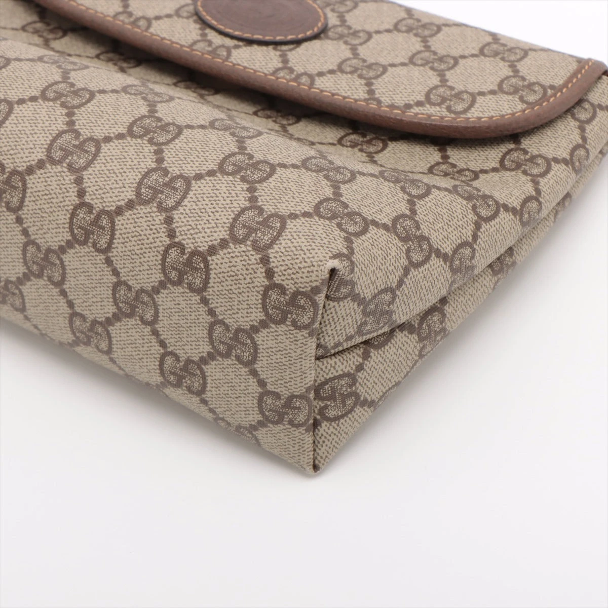 グッチ GGプラス PVC×レザー ショルダーバッグ ブラウン 007・115