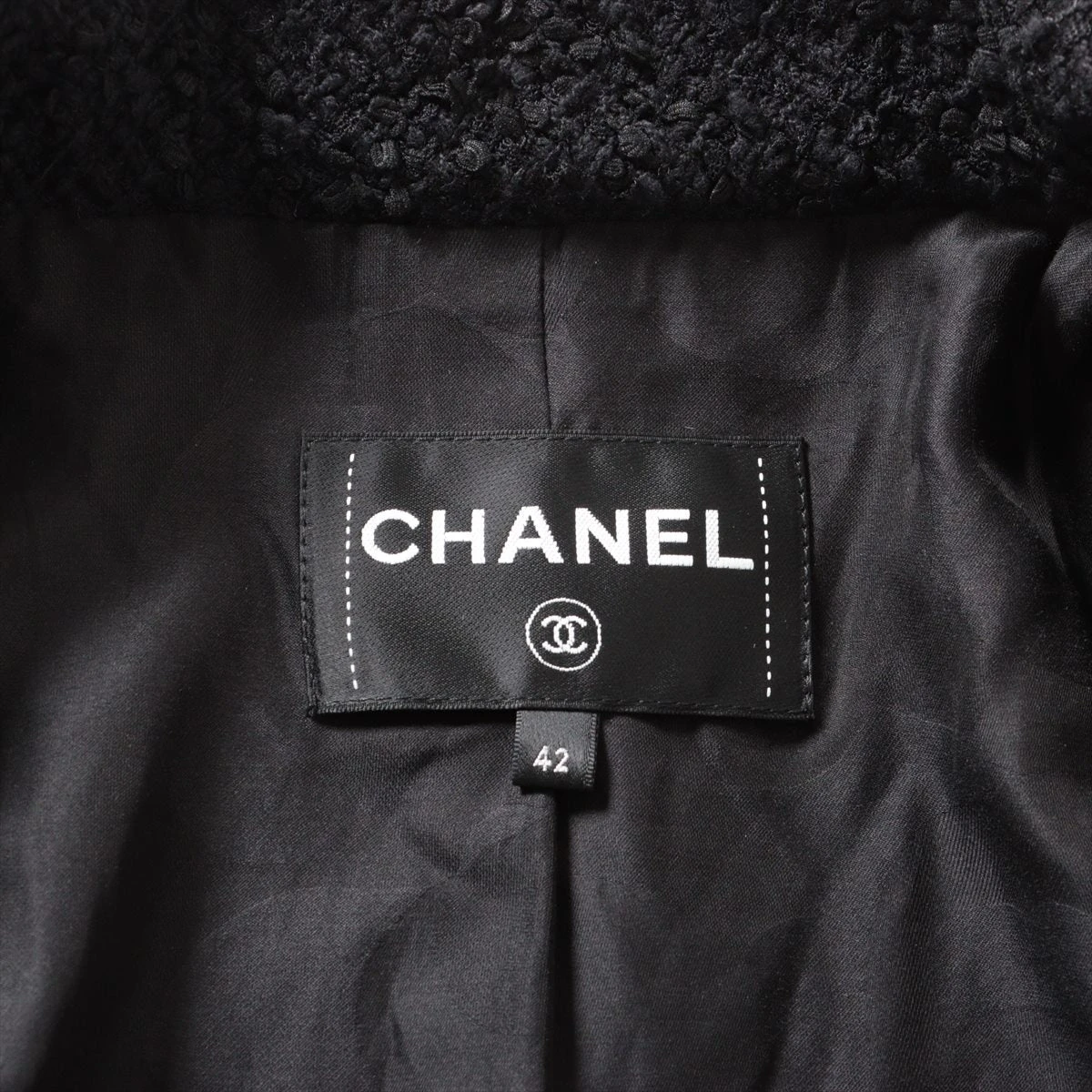 シャネル ココボタン 23S ウール×ナイロン ジャケット 42 レディース