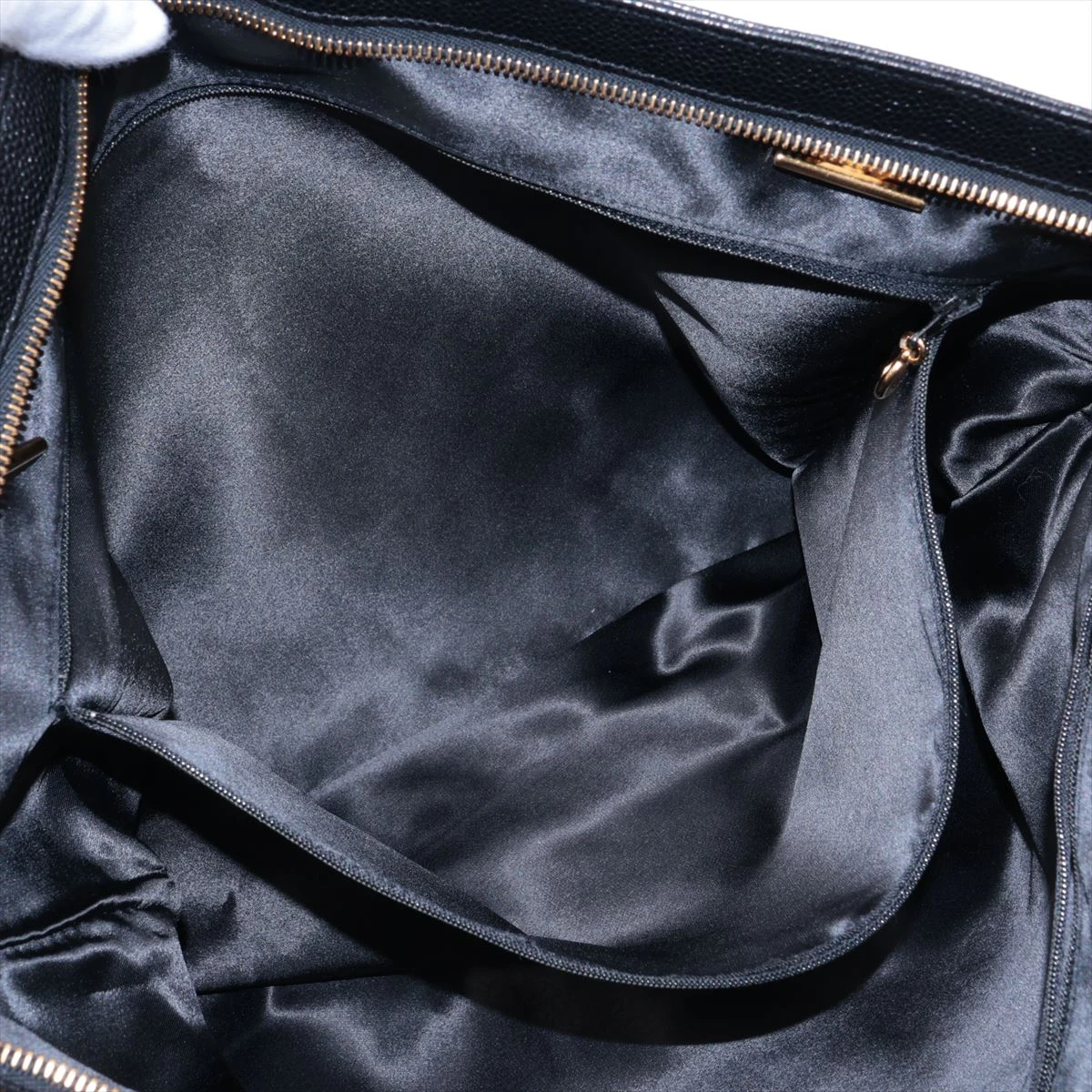 シャネル ココマーク キャビアスキン チェーントートバッグ ブラック