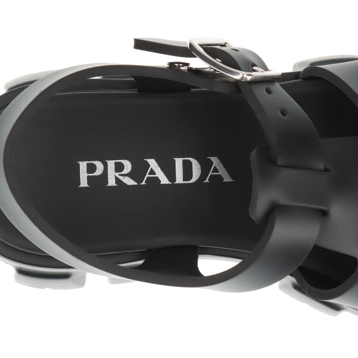 プラダ モノリス ラバー サンダル 37 レディース ブラック